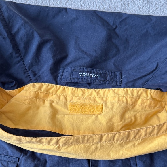 Nautica Men's Windbreaker in Black with Yellow Accents - Picture 6 of 12